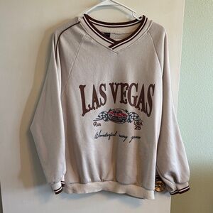 SHEIN Cream Las Vegas Graphic Women's Crewneck Sweater